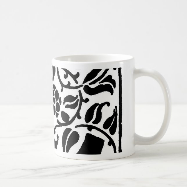 Ursprungligt C-monogram. Blommigt Namn Customized  Kaffemugg (Höger)