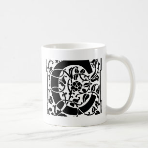Ursprungligt C-monogram. Blommigt Namn Customized Kaffemugg