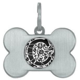 Ursprungligt C-monogram. Blommigt Namn Customized Namnbricka Husdjur