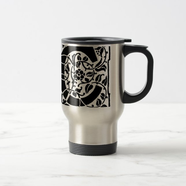 Ursprungligt C-monogram. Blommigt Namn Customized  Resemugg (Höger)