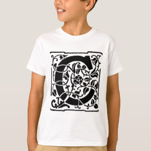 Ursprungligt C-monogram. Blommigt Namn Customized Tee