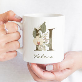 Ursprungligt eget namn för H Boho-Blommigten Orchi Kaffemugg