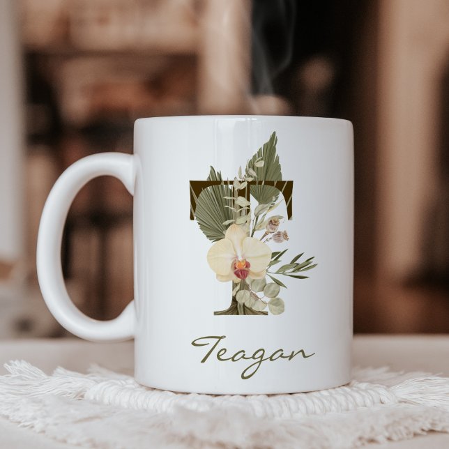 Ursprungligt eget namn för T Boho-Blommigten Orchi Kaffemugg (Skapare uppladdad)