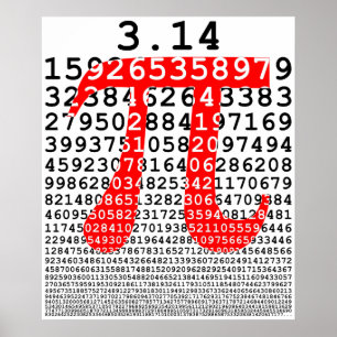 Ursprungligt färg nummer pi dag matematiskt tecken poster