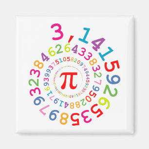 Ursprungligt färger spiral med siffrorna Pi numme Magnet