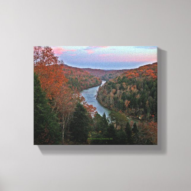 Ursprungligt Foto Autumn Cumberland River Kentucky Canvastryck (Framsida)
