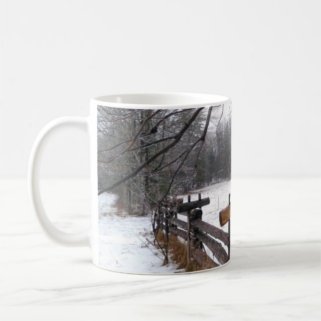Ursprungligt foto- Snowy Winter Scenery Kaffemugg (Vänster)
