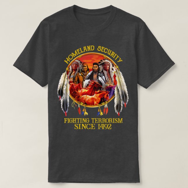 Ursprungligt Founding fathers Native Indian T T Shirt (Design framsida)