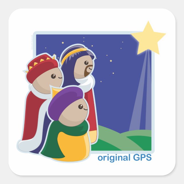 Ursprungligt GPS Fyrkantigt Klistermärke (Framsida)