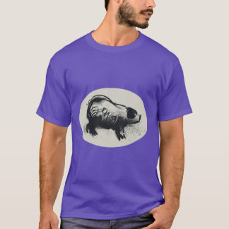 Ursprungligt Gris Teckning med 2019 Man T-shirt