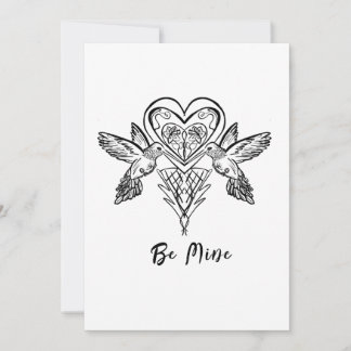 Ursprungligt Hummingbird Valentine Day Card Julkort
