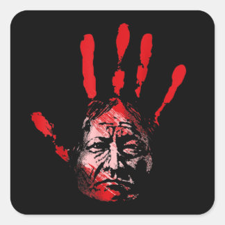 Ursprungligt infödd amerikansk infödd Red Hand Ind Fyrkantigt Klistermärke