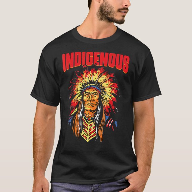 Ursprungligt infödd amerikansk infödd Red Hand Ind T Shirt (Framsida)