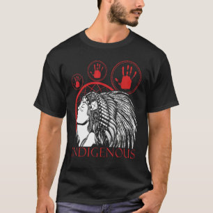 Ursprungligt infödd amerikansk infödd Red Hand Ind T Shirt