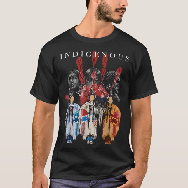 Ursprungligt infödd amerikansk infödd Red Hand Ind T Shirt (Framsida)