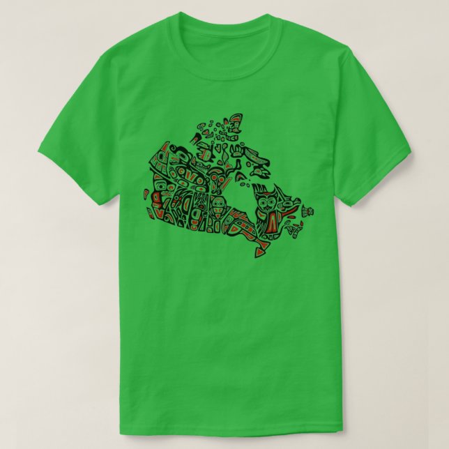 Ursprungligt Karta i Kanada, ursprungsbefolkat KAN T Shirt (Design framsida)