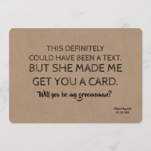 Ursprungligt Kreativ och funny GROOMSMAN Inbjudningar