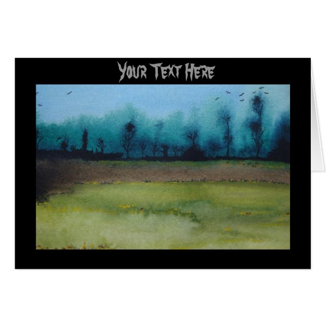 ursprungligt kusligt mystiskt skogslandskap OBS kort (Framsidan Horizontal)