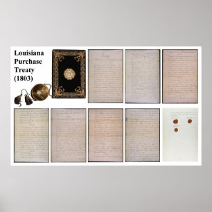 Ursprungligt Louisiana-inköpsavtal från 1803 Poster