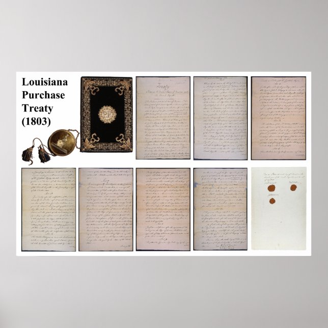 Ursprungligt Louisiana-inköpsavtal från 1803 Poster (Framsidan)