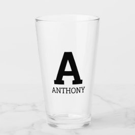 Ursprungligt mongram brev-tumlarglas för eget namn glaskopp