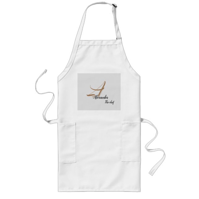 Ursprungligt monogram Apron Långt Förkläde (Framsidan)