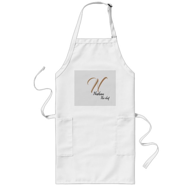 Ursprungligt monogram Apron Långt Förkläde (Framsidan)