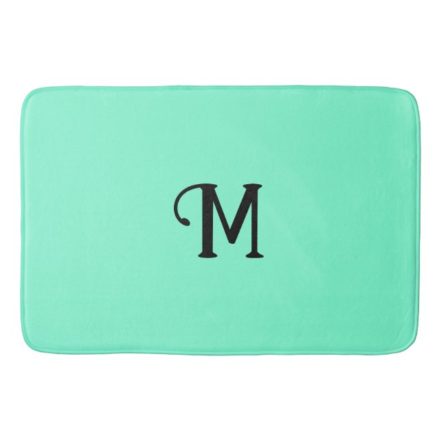 Ursprungligt monogram Aquamarine Jewel Tone Solid  Badrumsmatta (Framsidan)