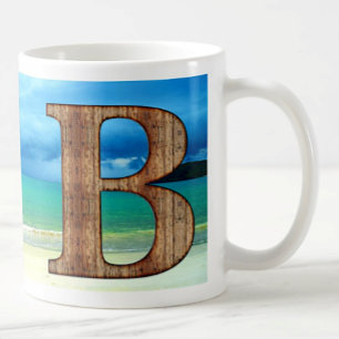 Ursprungligt monogram Brev A-strandscen i stranden Kaffemugg