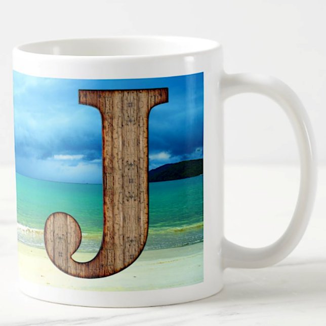 Ursprungligt monogram Brev-J-strandscen Kaffemugg (Skapare uppladdad)