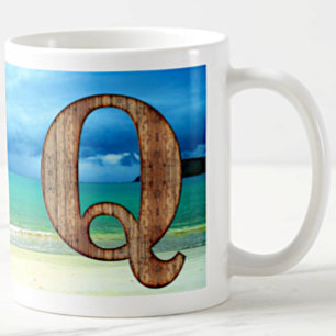Ursprungligt monogram Brev Q-strandscen Kaffemugg