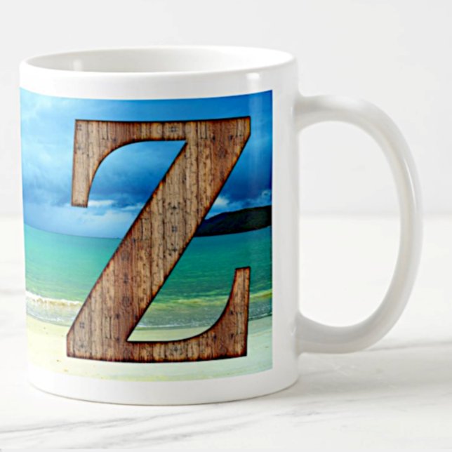 Ursprungligt monogram Brev Z-strandscen Kaffemugg (Skapare uppladdad)