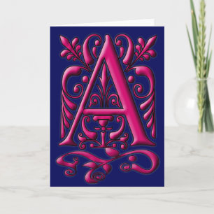 Ursprungligt monogramkort för Fuschia-flottan Anteckningskort