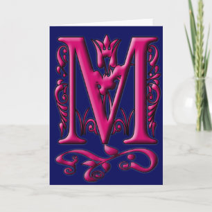 Ursprungligt monogramkort för M Fuschia-flottan Anteckningskort