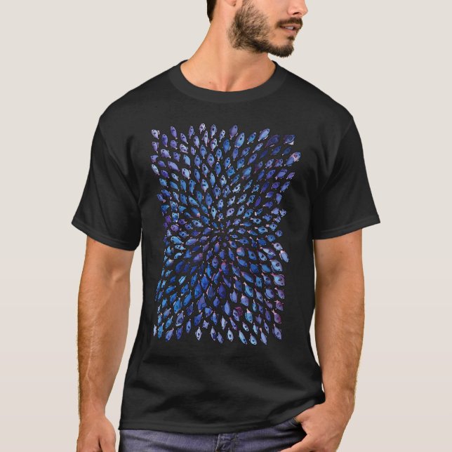 ursprungligt mönster av blå fisk t shirt (Framsida)
