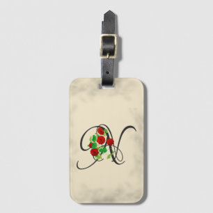 Ursprungligt N, Vintage Nasturtium Luggage Tag Bagagebricka