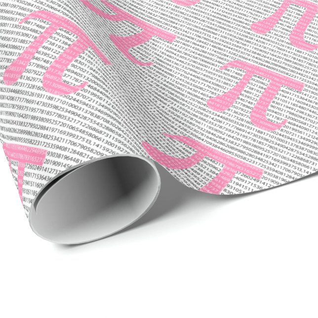 Ursprungligt rosa nummer pi dag matematisk symbol presentpapper (Rullad Hörn)