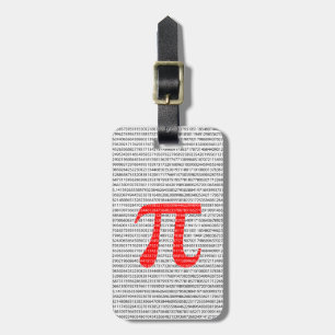 Ursprungligt rött nummer pi dag matematiskt tecken bagagebricka