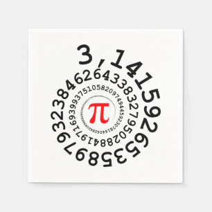 Ursprungligt spiral av siffrorna Pi nummer 3,14... Pappersservett
