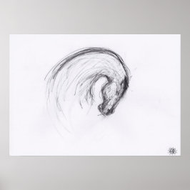 Ursprungligt Teckning 2-hästdjurets zodiakår Poste Poster