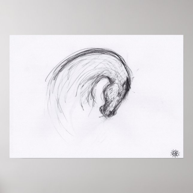 Ursprungligt Teckning 2-hästdjurets zodiakår Poste Poster (Framsidan)