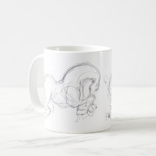Ursprungligt Teckning 3-hästdjurets zodiakfödelsed Kaffemugg