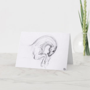 Ursprungligt Teckning 4-hästårskort för zodiakhäls Kort