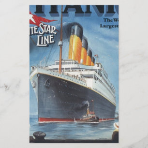 Ursprungligt titaniskt vintage affisch 1912 brevpapper