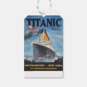 Ursprungligt titaniskt vintage affisch 1912 presentetikett