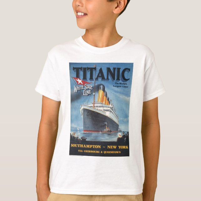 Ursprungligt titaniskt vintage affisch 1912 tee shirt (Framsida)