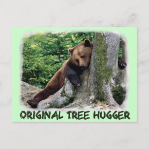 Ursprungligt Tree hugger vykort för brunbjörn