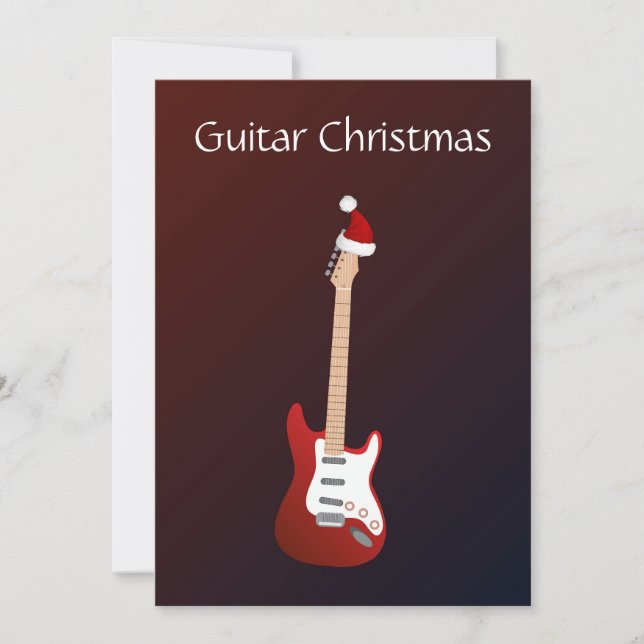 Ursprungligt Trendig God jul Electric Guitar Julkort (Framsida)