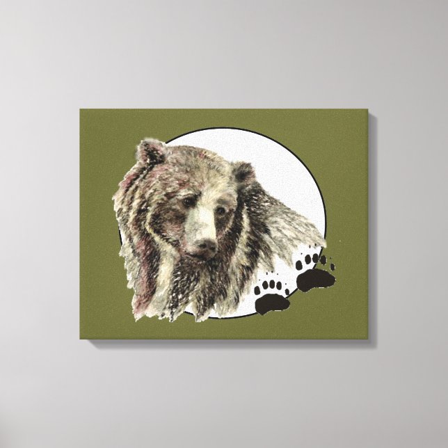 Ursprungligt vattenfärgssegment med spårdjur canvastryck (Framsida)