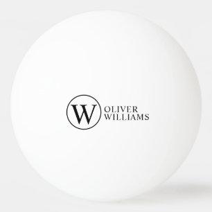 Ursprungligt W (redigerbart) cirkulärmonogram Pingisboll
